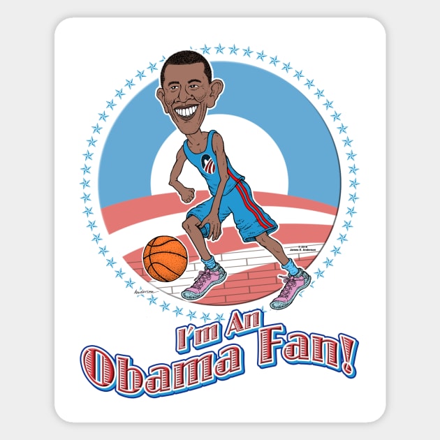 Obama Fan Sticker by JEAndersonArt